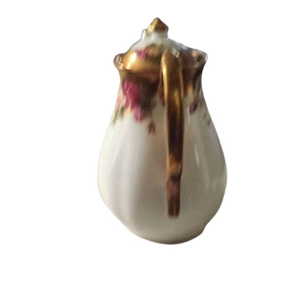 Royal Chelsea Golden Rose China Footed Coffee Pot Small England Nice - Picture 8 of 13